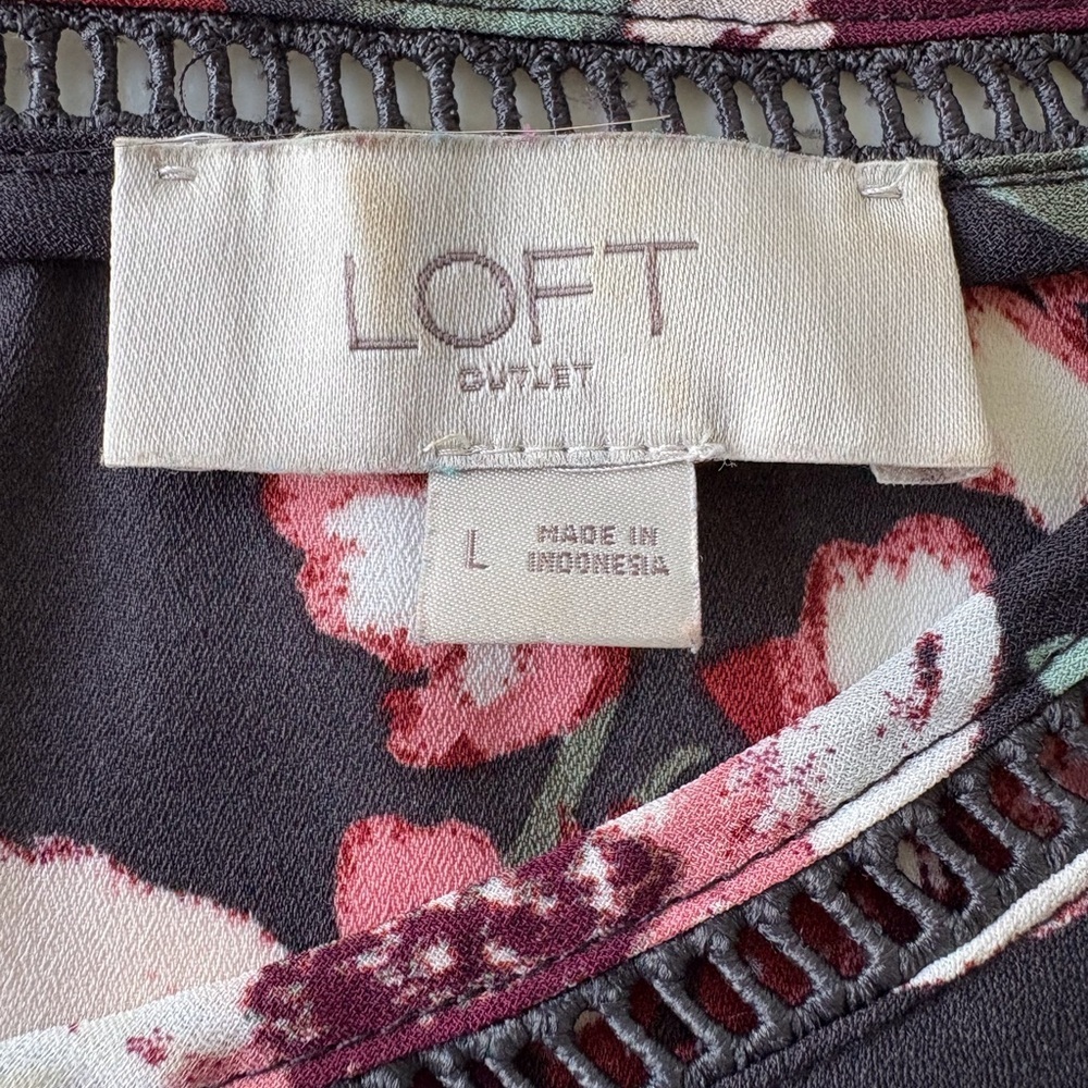 Loft Floral Bell Long Sleeve Boho Cottagecore Office Brunch Size L‎ Feminine - Picture 4 of 11
